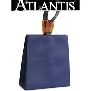 SAINT LAURENT Yves Handbag Navy Blue Nylon